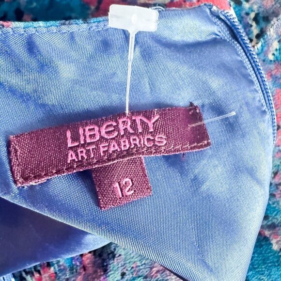 LIberty Art Fabrics Abstract Colourful Print SILK Dress 12 - Picture 4 of 4